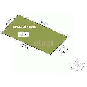 Продается участок, 8 сот.