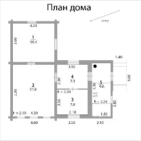 Продается 1-этажный дом, 63 м²