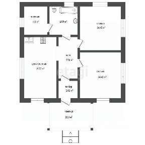 Продается 1-этажный дом, 82 м²