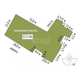 Продается 1-этажный дом, 47 м²