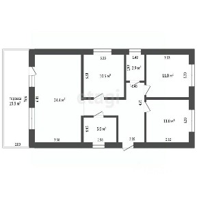Продается 1-этажный дом, 97 м²