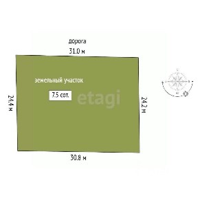 Продается участок, 7,5 сот.