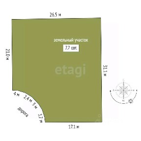 Продается участок, 7,7 сот.