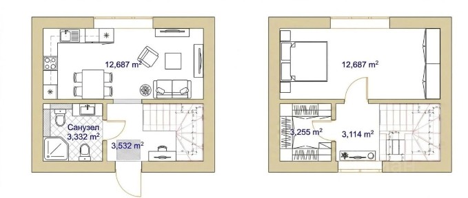 Продается 2-этажный дом, 43,3 м²