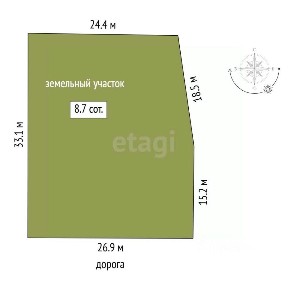 Продается участок, 8,7 сот.