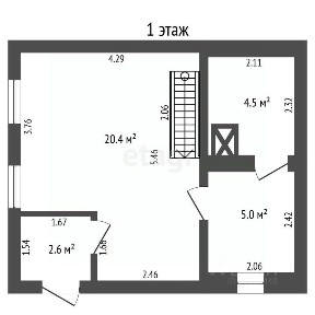 Продается 2-этажный дом, 65,3 м²