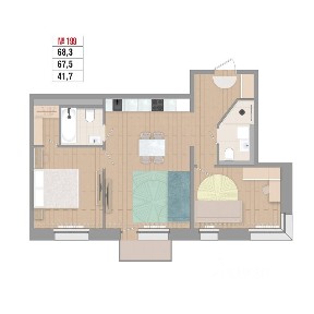 Продается 3-комн. квартира, 68,3 м²