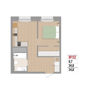 Продается 1-комн. квартира, 34,8 м²