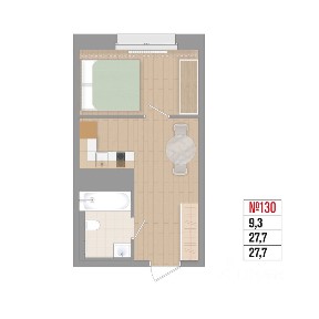 Продается 1-комн. квартира, 27,7 м²