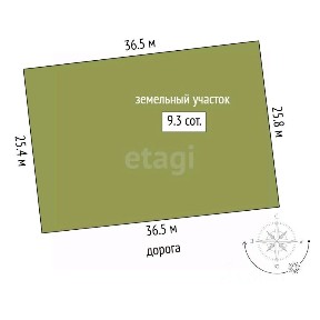 Продается участок, 9,3 сот.