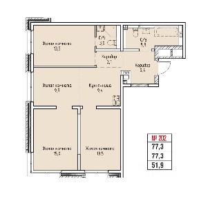 Продается 4-комн. квартира, 77,3 м²