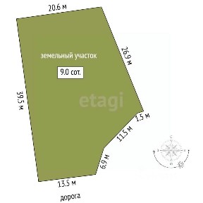 Продается участок, 9 сот.
