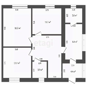Продается 1-этажный дом, 77,6 м²