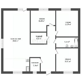 Продается 1-этажный дом, 92,5 м²
