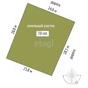 Продается участок, 6,99 сот.