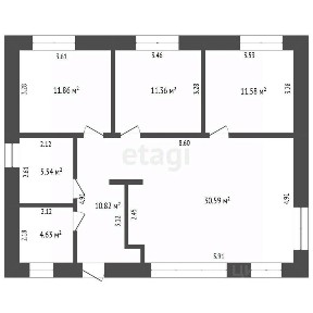 Продается 1-этажный дом, 103,5 м²
