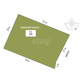 Продается участок, 6,1 сот.