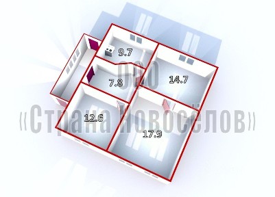 Продается 1-этажный дом, 62,7 м²