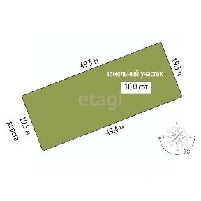 Продается участок, 9,98 сот.