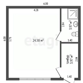 Продается 1-этажный дом, 34,3 м²