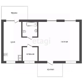 Продается 1-этажный дом, 91,6 м²