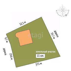 Продается 1-этажный дом, 108,4 м²