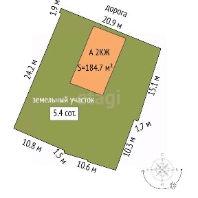 Продается 2-этажный дом, 184,7 м²