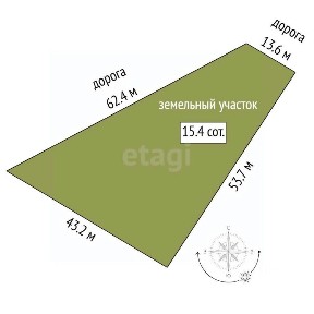 Продается участок, 15,42 сот.