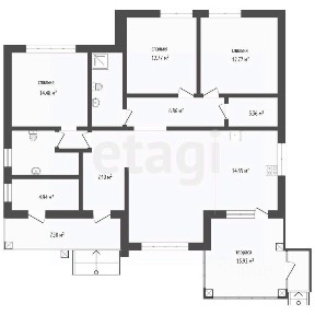 Продается 1-этажный дом, 123 м²