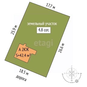 Продается 2-этажный дом, 42,4 м²
