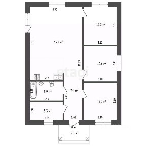 Продается 1-этажный дом, 90 м²