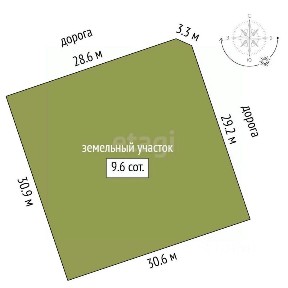 Продается участок, 9,55 сот.