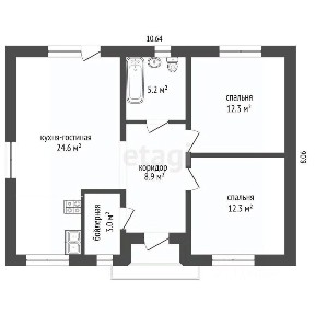 Продается 1-этажный дом, 70 м²