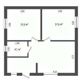 Продается 1-этажный дом, 60 м²
