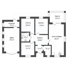Продается 1-этажный дом, 130 м²