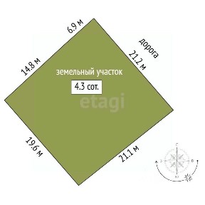 Продается 1-этажный дом, 50 м²
