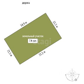 Продается участок, 7,4 сот.