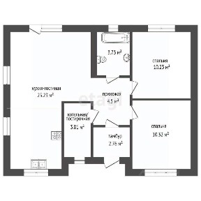 Продается 1-этажный дом, 61,7 м²