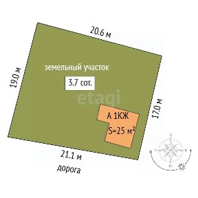 Продается 1-этажный дом, 25 м²