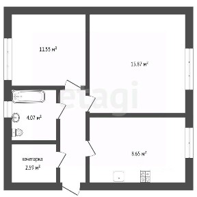 Продается 1-этажный дом, 64 м²