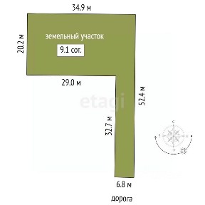 Продается участок, 9,12 сот.