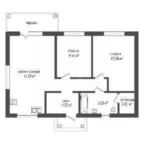 Продается 1-этажный дом, 63 м²