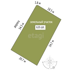 Продается участок, 6,7 сот.