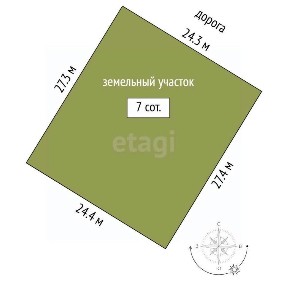 Продается участок, 7 сот.