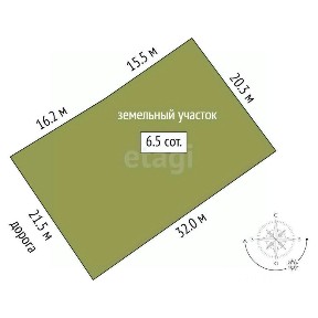 Продается участок, 6,5 сот.