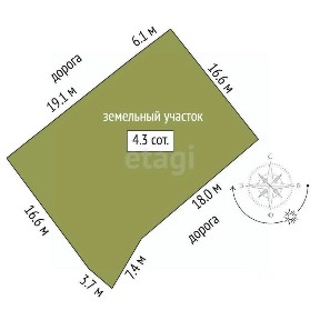 Продается участок, 4,34 сот.