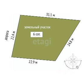 Продается 1-этажный дом, 60 м²