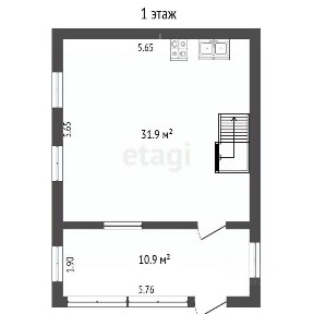 Продается 1-этажный дом, 116 м²