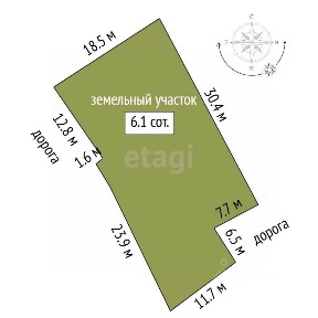 Продается участок, 6,12 сот.