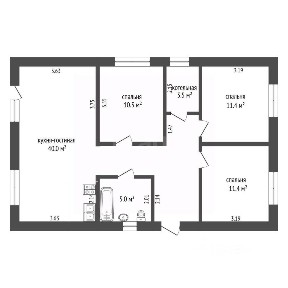Продается 1-этажный дом, 80 м²